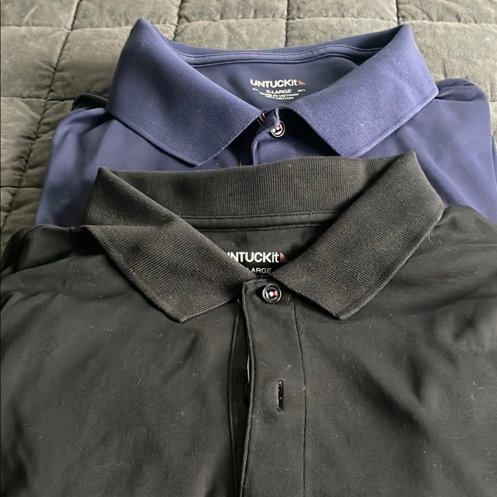 UNTUCKit Casual polo Shirts Black and Blue